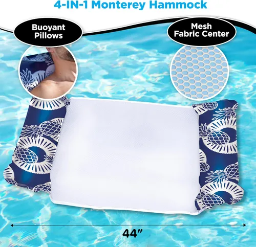 Miniatura 4 de Waterlife - Paquetes de 2-3-4 hamacas de piscina 4 en 1, flotador de silla de piscina inflable, hamaca de agua