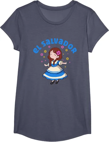 Miniatura 14 de Camiseta de mujer hispana con bandera salvadoreña de El Salvador Orgullosa, Negro