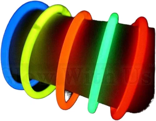 Pulseras Glow Sticks de marca al por mayor, 100 pulseras brillantes surtidas de 8 pulgadas, color brillante, brillo de 8 a 12 horas, 100 conectores