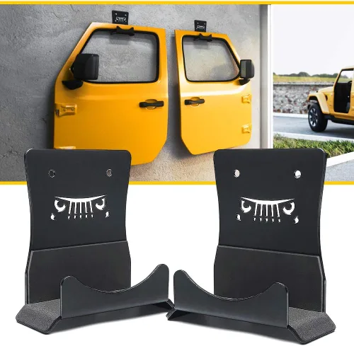 LUMENIX Soporte de suspensión de almacenamiento de puerta resistente, kits de sistemas de montaje en pared, soportes de puertas compatibles con Jeep