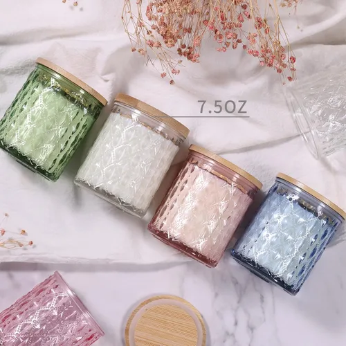 Miniatura 6 de NITIME 15 tarros de vela de 7.5 onzas para hacer velas, recipientes de vidrio transparente con tapas de bambú y etiquetas adhesivas, recipientes