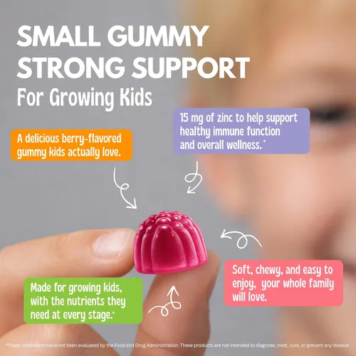 Miniatura 9 de Viteey - Gomitas de zinc para niños, 15 mg, sabrosas gomitas masticables con sabor a bayas Immune Support - Powerful Natural Antioxidant, Kids