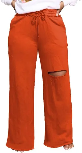 Miniatura 4 de PINSV Pantalones de pierna ancha para mujer, con cordón, holgados, casuales