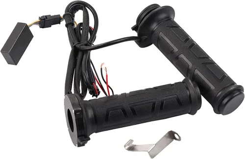 Miniatura 6 de Qiilu Empuñaduras eléctricas con calefacción para motocicleta, ajustable 0.866 in, negro, 12W-24W