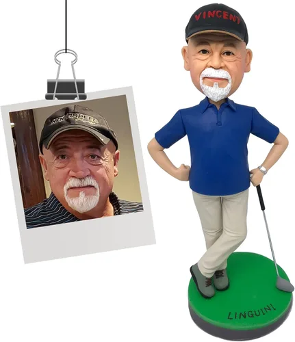 Figuritas personalizadas de bobblehead de golfista para regalo para hombre, regalos personalizados del día de San Valentín a partir de fotos Golfer