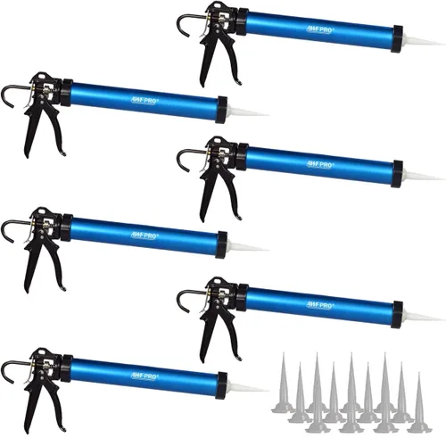 Miniatura 12 de AWF PRO Pistola de calafeteo para salchichas, paquete de papel de aluminio de 20 oz y cartucho convertible de 10 oz, relación de empuje 12:1, cañón