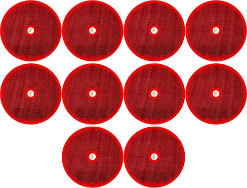 Miniatura 10 de All Star Truck Parts Reflector redondo clase A de 3-3/16 pulgadas con orificio de montaje central, paquete de 2 para remolques, camiones