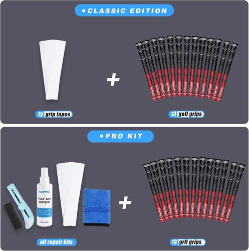 Miniatura 8 de Geoleap Golf Grips Set of 13- Grips with Tapes and Grips with All Repair Kits for Choice,Hybrid Golf Club Grips All Weather Contral, High Feedback &