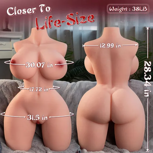 Miniatura 8 de Muñeca sexual de tamaño real de 38 libras para hombres, muñeca sexual femenina realista, masturbador masculino con pechos grandes suaves, culo
