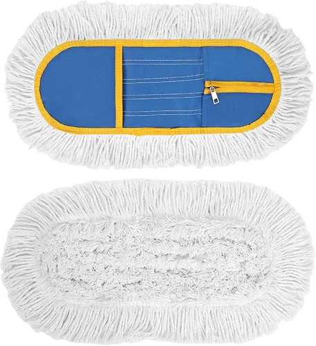 Miniatura 8 de SOBONNE Trapeador de polvo para limpieza de suelos de madera dura, plumero húmedo y seco con almohadillas de algodón lavables, escoba para madera