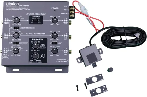 Clarion MCD360V Entradas RCA de 3 vías y 6 canales Crossover electrónico con control remoto de nivel de subwoofer Salida de nivel ajustable para