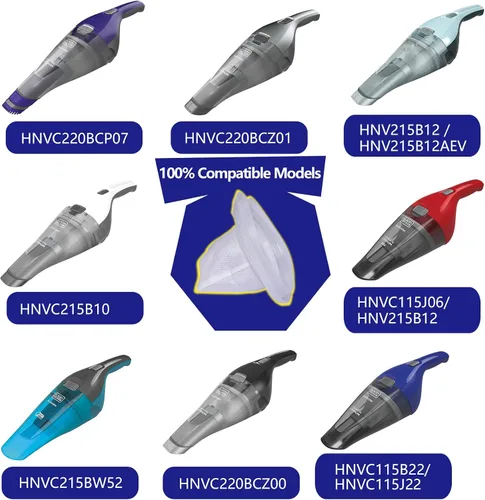 Miniatura 3 de Filtro de repuesto HNVCF10 para aspiradora de mano Black and Decker Dustbuster HNV215B12, HNVC215B10, HNVC115J06, HNVC115B22, HNVC220BCZ01