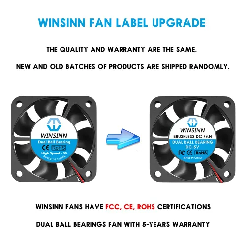 Miniatura 3 de WINSINN Ventilador USB de 1.575 in y 5 V – Rodamiento de bolas dual de 5000 RPM Reemplazo del ventilador de refrigeración para PC/CCTV/Banco