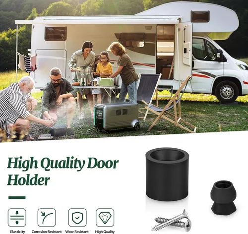 Miniatura 2 de Kit de soporte para puerta de remolque de perfil bajo con protector de goma, se ajusta a remolque de RV - Juego de 2