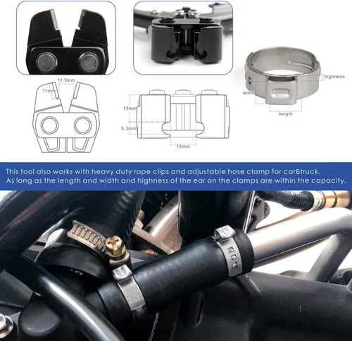 Miniatura 5 de iCrimp Herramienta de cincha PEX para abrazadera de acero inoxidable, sujeción vertical y paralela de 3/8 pulgadas a 1 pulgada -CRP650