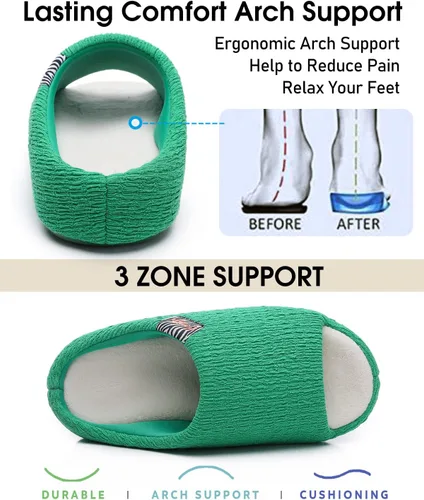 Miniatura 4 de Pantuflas suaves para mujer con espuma viscoelástica de dos tonos para dormitorio, zapatos de casa con suela de goma para interiores
