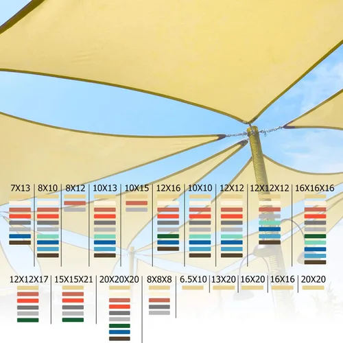 Miniatura 7 de Toldo rectangular Shade&Beyond tipo vela, para terraza, jardín, cubierta, pérgola Arena