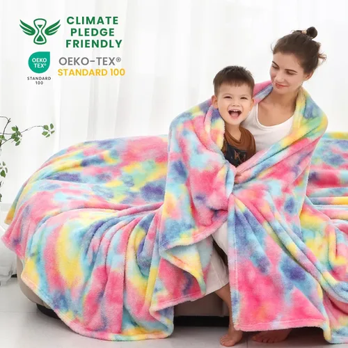 Miniatura 2 de Manta Suave Mantas Ligeras de Forro Polar Manta de Sofá Grande para Cama Queen Manta de teñido anudado