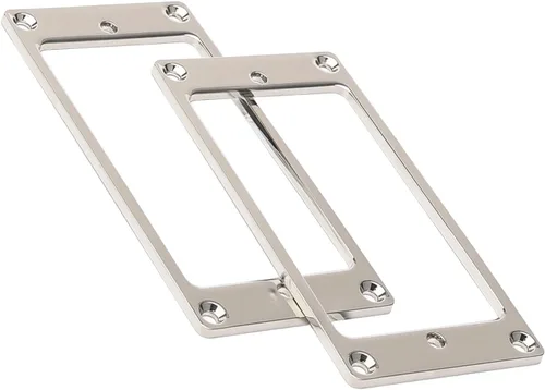 Miniatura 6 de Paquete de 2 anillos metálicos Humbucker para pastilla con marco de montaje plano para guitarra eléctrica, cubiertas de repuesto para cuello