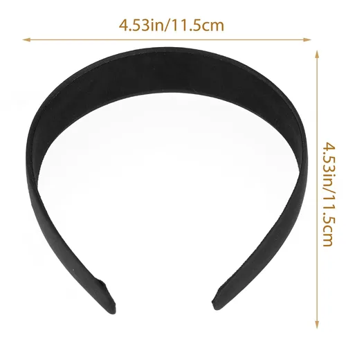 Miniatura 2 de WLLHYF 2 diademas de satén de 1 pulgada de ancho, banda dura para la cabeza, diadema sólida antideslizante, bandas para el cabello lisas