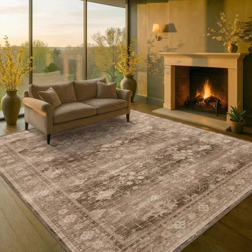 Miniatura 151 de Alfombra Boho Negra para Sala de Estar - Alfombra de Área Lavable de 10x14 Pies, Alfombras de Comedor para Debajo de la Mesa, Alfombra Suave de Pelo