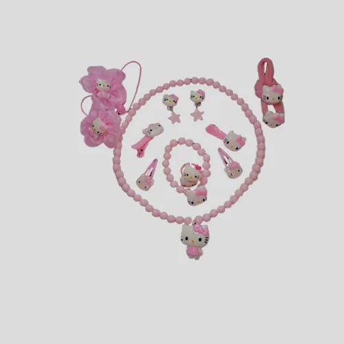 Miniatura 2 de Hellokitty - Conjunto de joyas para niña, accesorios de disfraz para niños, aretes, pinzas para el cabello, juego de collar de princesa de dibujos