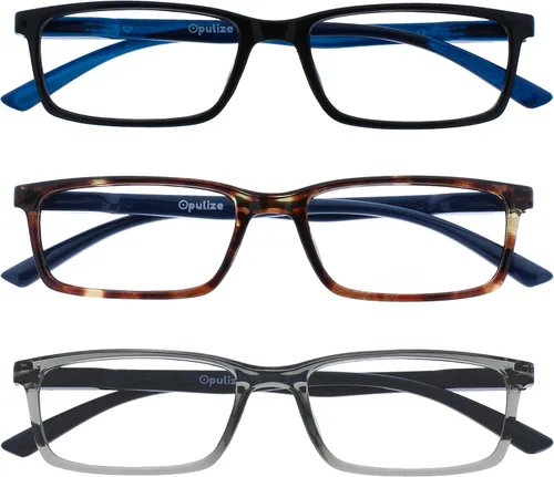 Miniatura 12 de OPULIZE SEE Gafas de Lectura con Bloqueo de Luz Azul para Mujeres y Hombres, Marco Estrecho, Bisagras de Resorte, Gafas para Computadora