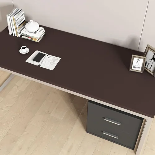Miniatura 4 de Decotalk Papel Tapiz Marrón Oscuro 12 x 120 pulgadas Papel Tapiz Autoadhesivo Marrón Sólido Mate Papel de Contacto Marrón Despegar y Pegar