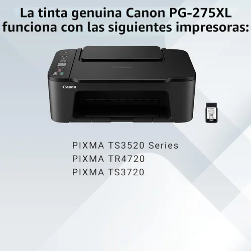 Miniatura 5 de Canon PG-275 XL - Cartucho de tinta negra original, compatible con TS3520/3522, TR4720/4722, TS3720/3722