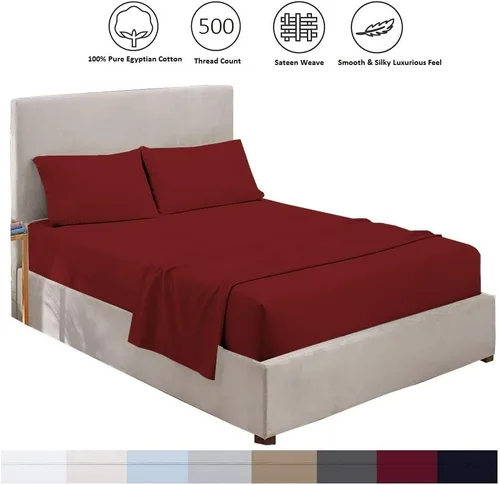 King/California - Sábanas de cama de agua (500 hilos, 100% algodón egipcio, 15 pulgadas de profundidad, hojas de bolsillo de 15.0 in
