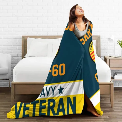 Miniatura 8 de USS Saratoga Cva-60 - Manta cálida para adultos y niños, manta de forro polar para decoración de sala de estar, cama, sofá, 80 x 60 pulgadas