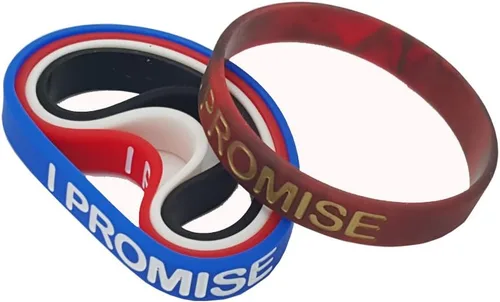 Miniatura 4 de NewSilkRoad I Promise - Pulsera deportiva de silicona, 5 unidades de colores surtidos