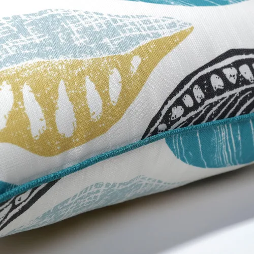 Miniatura 3 de Pillow Perfect Almohadas botánicas para interiores y exteriores, 2 unidades, lumbares, 11.5 x 18.5 pulgadas, bloque de hojas azules, verde