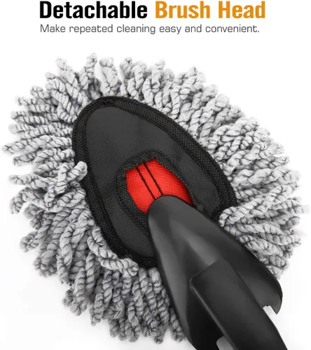 Miniatura 5 de MoKo Plumero para automóvil, paquete de 2 cepillos de microfibra súper suave, juego de cepillos para detalles de salpicadero, limpieza