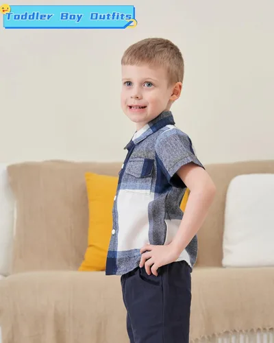 Miniatura 45 de Conjunto de ropa de verano para bebé y niño, camiseta de manga corta de algodón, pantalones cortos de dinosaurios, conjunto de ropa para niño