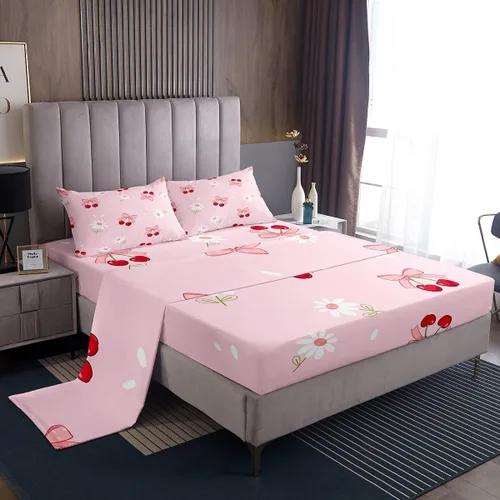 Miniatura 48 de Juego de sábanas de princesa con lazo rosa para niños, tamaño individual, zapatos de ballet, juego de ropa de cama de dibujos animados de oso