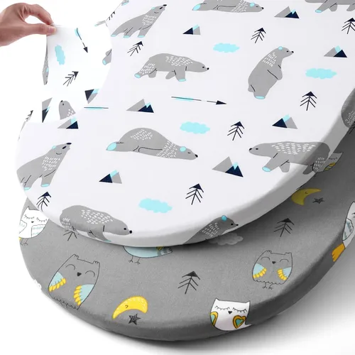 Miniatura 26 de Pack n Play Sheets, BROLEX 2 Pack Mini Crib Sheets,Stretchy Portable Fitted Playard Sheet Set, Convertible Playard Mattress Cover,Ultra Soft