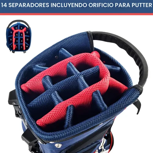 Miniatura 3 de BOBOPRO Bolsa de Soporte de Golf, Ligera con Divisores Superiores de 14 Compartimentos, Bolsa de Transporte de Golf con 8 Bolsillos, Bolsa de Golf