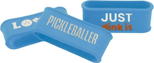 Miniatura 34 de Palms-O-Aces Juego de 3 bandas de agarre para paleta de pickleball – Bandas de silicona para paletas de pickleball para asegurar sobreempuñaduras e