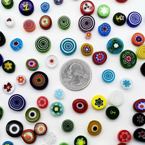 Miniatura 6 de EDFLIFE Millefiori de vidrio plano para suministros de fabricación de mosaicos, azulejos de mosaico para manualidades con azulejos de vidrio