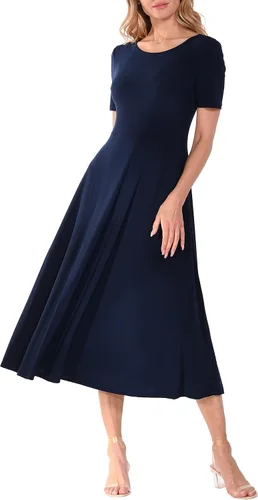 Miniatura 7 de LBISSE Vestido ajustado y acampanado de manga corta