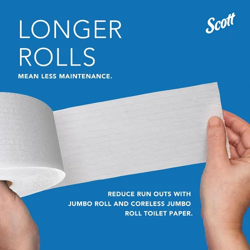 Miniatura 6 de Kimberly-Clark Scott Essential JRT - Dispensador de papel higiénico doble sin núcleo (09609), alta capacidad, duradero, 20 x 6 x 11 pulgadas
