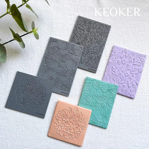 Miniatura 5 de Keoker Hojas de textura de arcilla polimérica, alfombrilla de textura de arcilla para hacer aretes de joyería, herramientas de aretes de arcilla