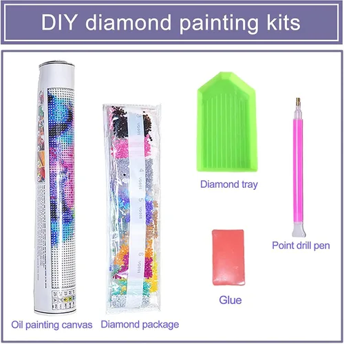 Miniatura 5 de LETISH Pintura de diamante 5D para adultos, kit de pintura de diamantes para bricolaje, arte para pared, decoración del hogar, manualidades