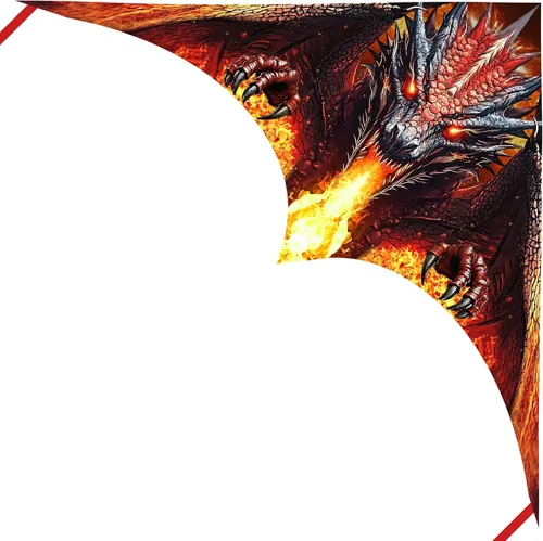 Dragon Kite - Cometas Delta grandes para niños y adultos Principiantes, cuerda de una sola línea fácil de volar para viajes a la playa, parque