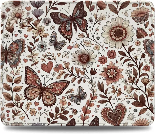 Alfombrilla de mouse vintage con flores florales, estilo retro Cottagecore, alfombrilla de mouse antideslizante, alfombrilla de mouse vintage,