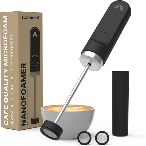 Subminimal NanoFoamer V2 Performance Milk Foamer | NUEVA edición modelo | Impermeable, de doble velocidad, acero inoxidable | Leche microespumada en
