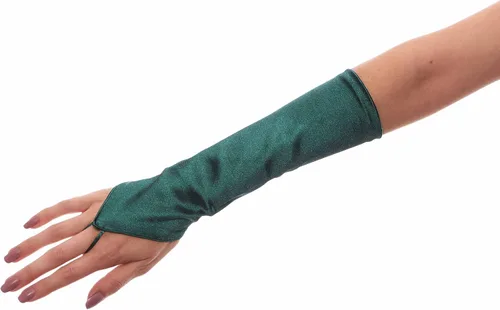 Miniatura 2 de Cenicienta - Guantes de satén sin dedos hasta el codo, color verde cazador, Verde cazador