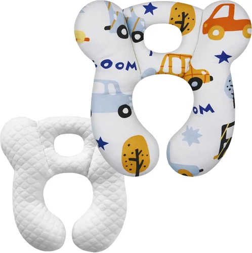 Miniatura 11 de Almohada de viaje para bebé, almohada infantil mejorada en forma de U para asiento de automóvil y cochecito, cojín de descanso suave y cómodo