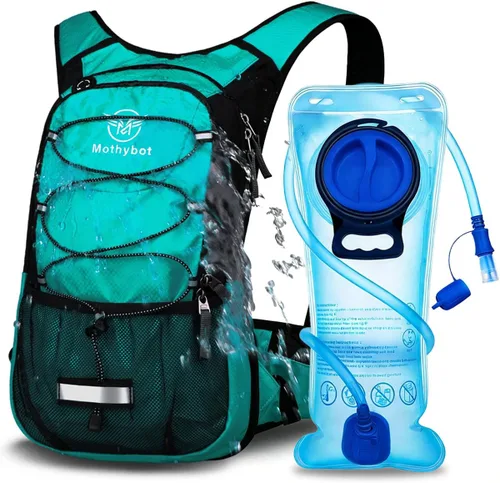 Miniatura 13 de Mothybot - Mochila de hidratación aislada con depósito de 2 litros sin bisfenol A (BPA) y almacenamiento, mochila de senderismo para hombres